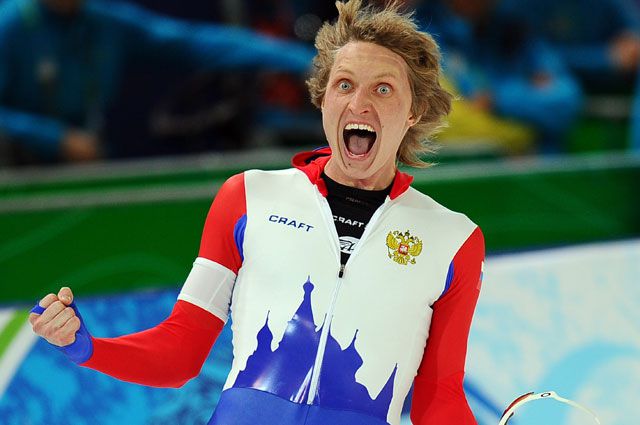 Радость спортсменов России на олимпиаде в Сочи